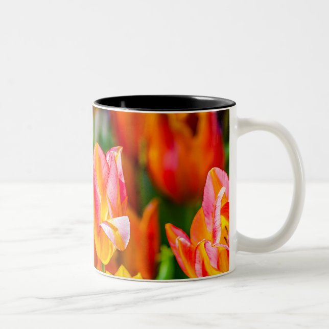Caneca De Café Em Dois Tons Tulipas Encantando 17 (Direita)