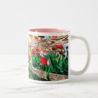 Caneca De Café Em Dois Tons Tulipas para você