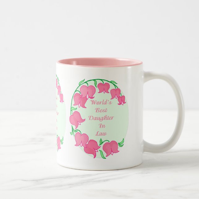 Caneca De Café Em Dois Tons Tulipas Rosa Filha na Lei (Direita)