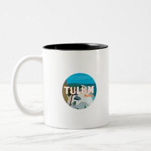 Caneca De Café Em Dois Tons Tulum Mexico Excelente Gift Idea