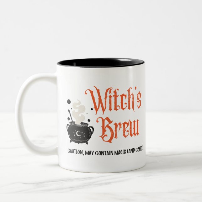 Caneca De Café Em Dois Tons Tumg de café mágico da bruxa (Esquerda)