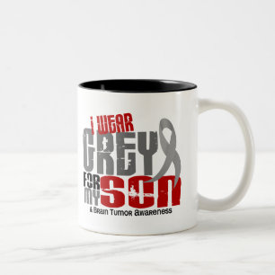 Caneca De Café Em Dois Tons Tumor cerebral eu visto o cinza para meu filho 6,2