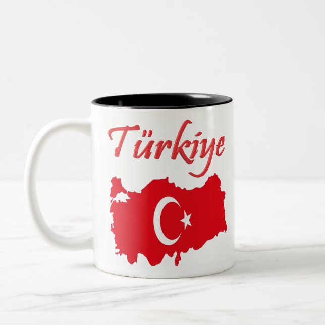 Caneca De Café Em Dois Tons Turkey Country and Fan Design (Esquerda)