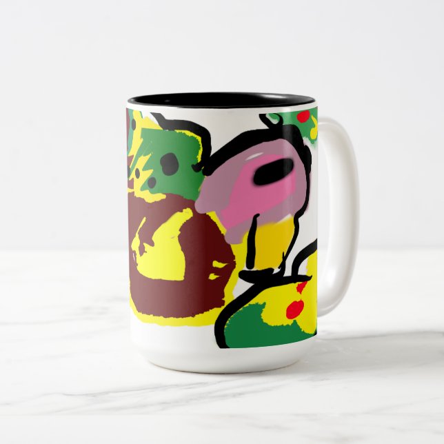 Caneca De Café Em Dois Tons Turkey paint  (Frente Esquerda)