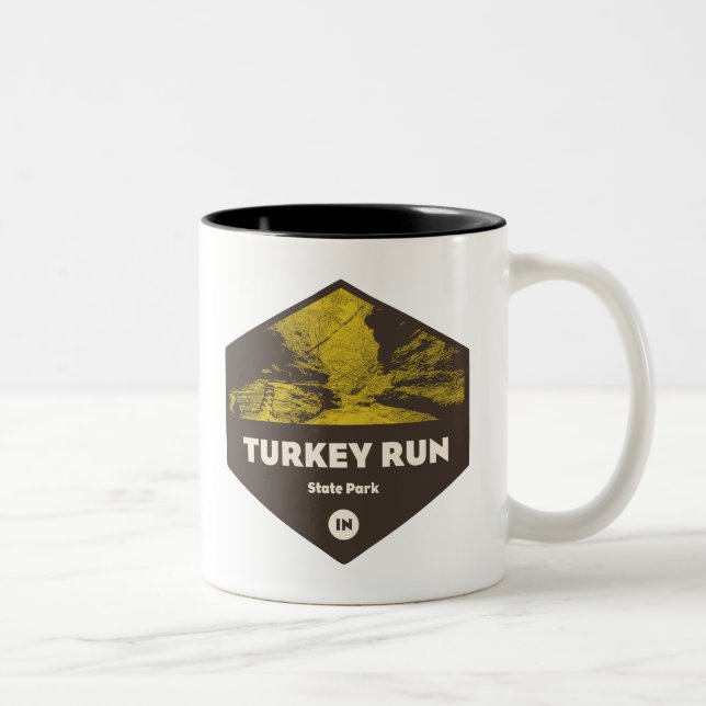 Caneca De Café Em Dois Tons Turkey Run State Park Indiana (Direita)
