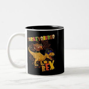 Caneca De Café Em Dois Tons Turkeysaurus Rex Turkey Dinossaur Thankiness Todd