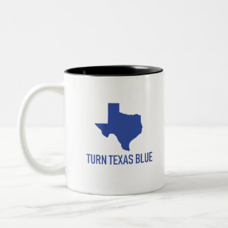 Caneca De Café Em Dois Tons Turn Texas Blue - Vote Democrat no Texas