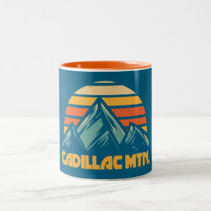 Caneca De Café Em Dois Tons Turquesa Retroativa da Montanha cadillac