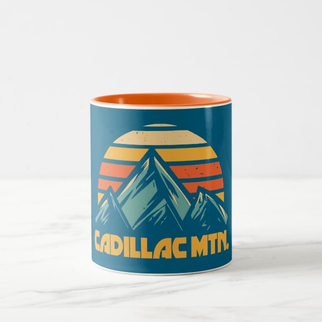 Caneca De Café Em Dois Tons Turquesa Retroativa da Montanha cadillac (Centro)