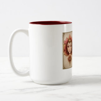 Caneca De Café Em Dois Tons Turquoise & Gold Gol Banoo – Persian Floral Lady A