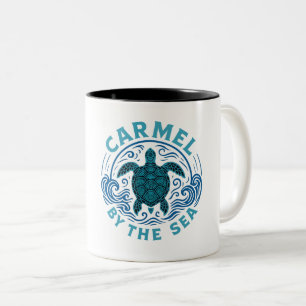Caneca De Café Em Dois Tons Turtel Carmel na Califórnia da praia