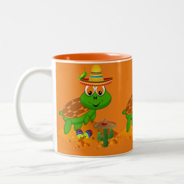 Caneca De Café Em Dois Tons Turtle Orange Mug (Esquerda)