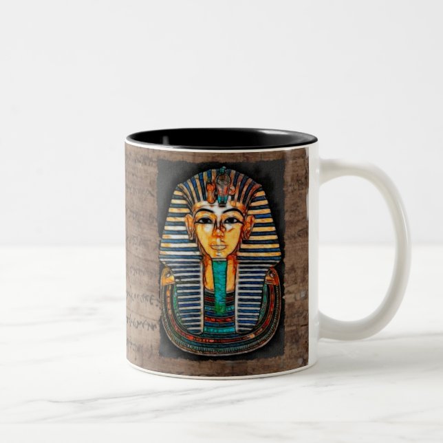 Caneca De Café Em Dois Tons TUTANKHAMEN Antigo Pharaoh Mug Egípcio (Direita)