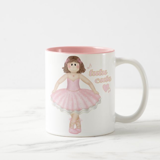 Caneca De Café Em Dois Tons Tutu Cute (Brunette) - Mug (Direita)