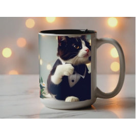 Caneca De Café Em Dois Tons Tuxedo Cat