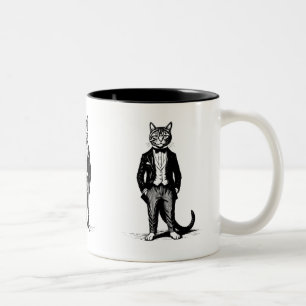 Caneca De Café Em Dois Tons Tuxedo Classy Cat