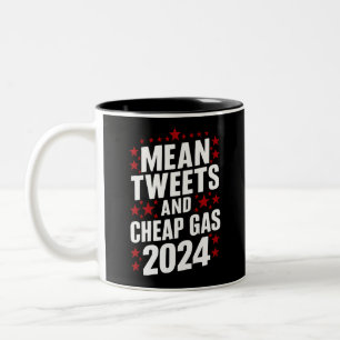Caneca De Café Em Dois Tons Tweets Maus E Gás Barato Donald Trump 2024 