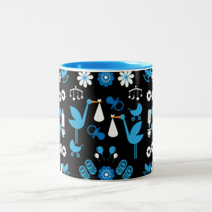 Caneca De Café Em Dois Tons Twin Boy Stalk Delivery Blue