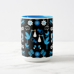 Caneca De Café Em Dois Tons Twin Boy Stalk Delivery Blue