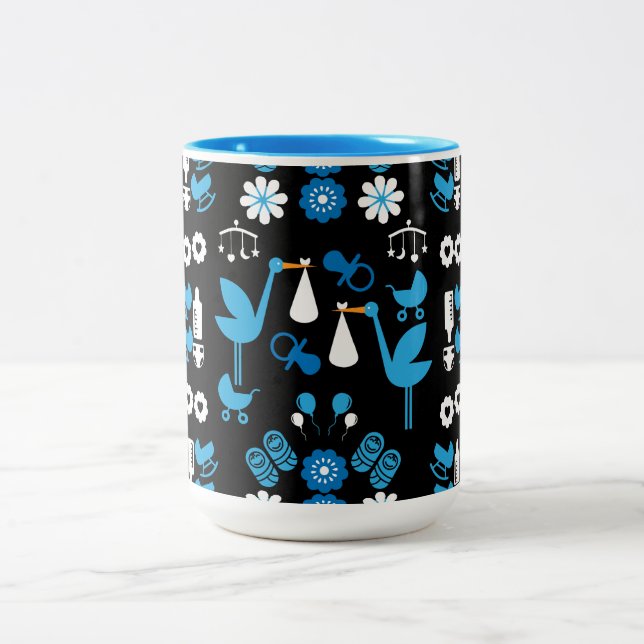 Caneca De Café Em Dois Tons Twin Boy Stalk Delivery Blue (Centro)