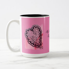 Caneca De Café Em Dois Tons Twin Hearts Romantic Mug