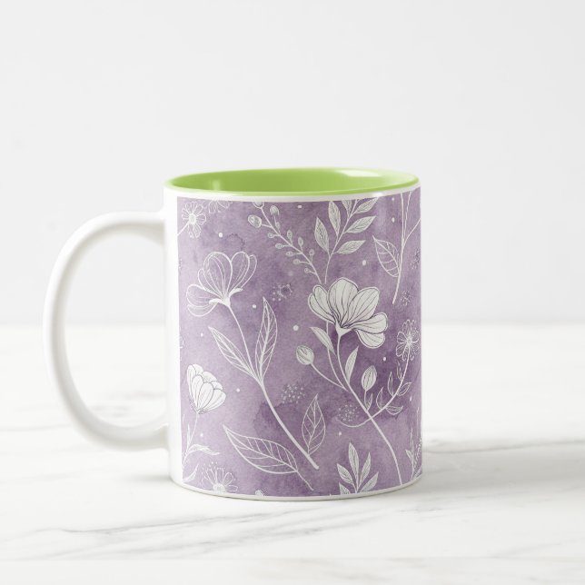 Caneca De Café Em Dois Tons Two-Tone Dreamy Floral Mug (Esquerda)