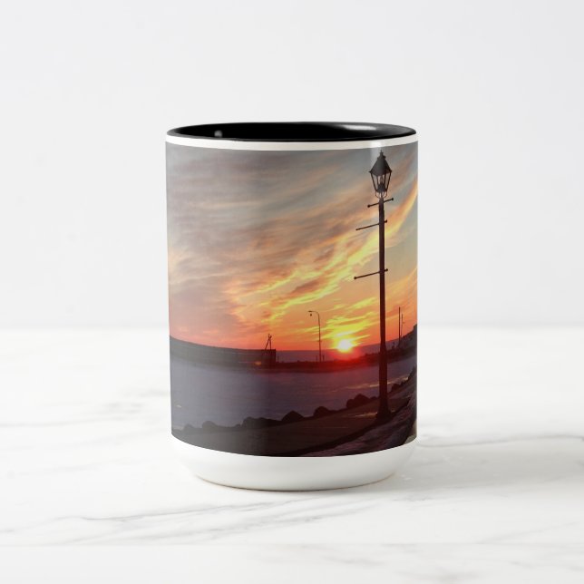 Caneca De Café Em Dois Tons Two tone mug with stunning beautiful sunset photo (Centro)