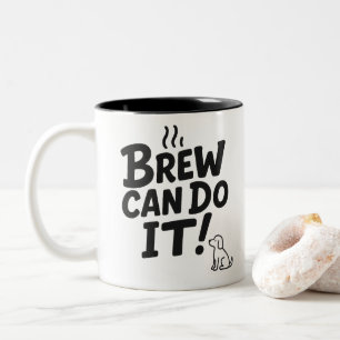 Caneca De Café Em Dois Tons Typografia Branca Reproduzida À Mão