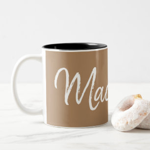 Caneca De Café Em Dois Tons Typografia de amantes do café Macchiato