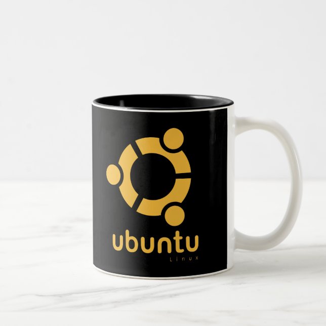 Caneca De Café Em Dois Tons Ubuntu Linux Open Source (Direita)