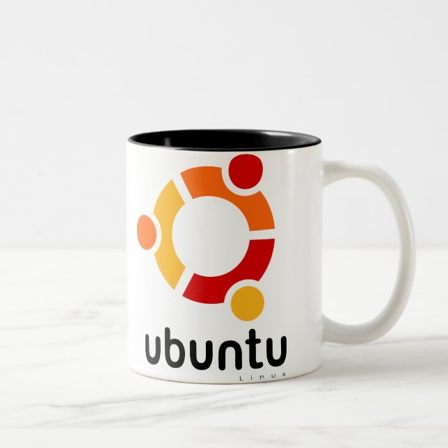 Caneca De Café Em Dois Tons Ubuntu Linux Open Source (Direita)