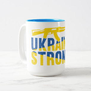 Caneca De Café Em Dois Tons Ucrânia: Forte apoio à Ucrânia