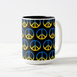 Caneca De Café Em Dois Tons Ucrânia - Sinal de Paz - Mug de Café Bicicleta
