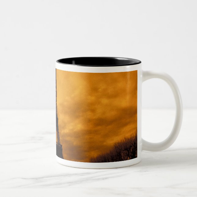 Caneca De Café Em Dois Tons UE, França, Paris. Torre Eiffel. (Direita)