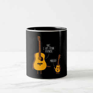 Caneca De Café Em Dois Tons Uke Ukulele, sou o seu Pai.