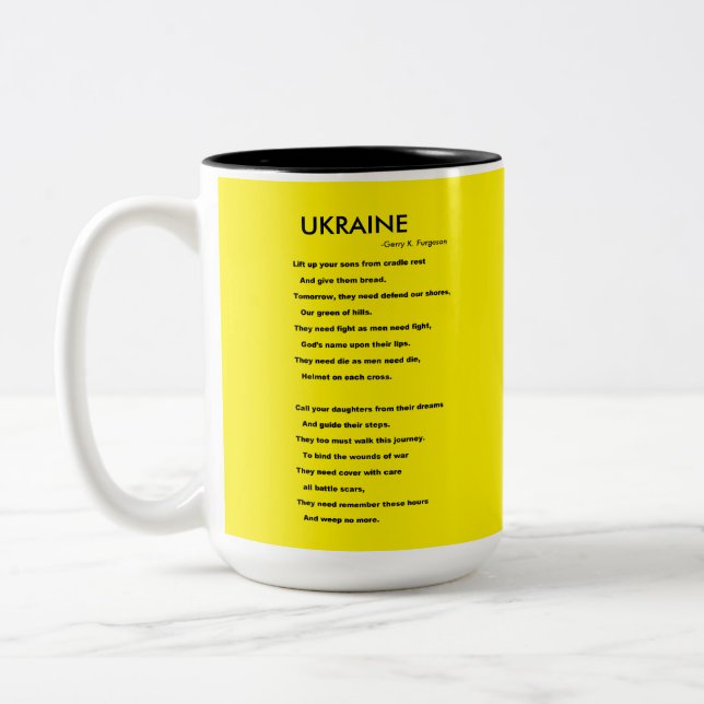 Caneca De Café Em Dois Tons UKRAINE Mug (Esquerda)