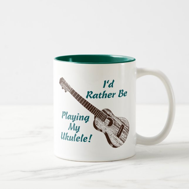 Caneca De Café Em Dois Tons Ukulele (Direita)