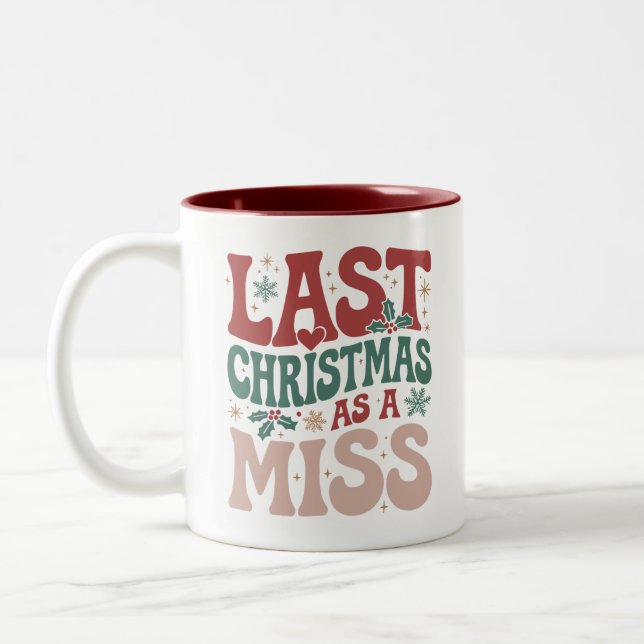 Caneca De Café Em Dois Tons Último Natal Como Noiva do Futuro Natal Miss (Esquerda)