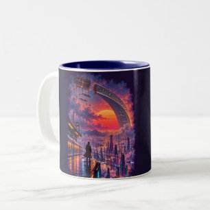Caneca De Café Em Dois Tons Último Trem para Aurelion