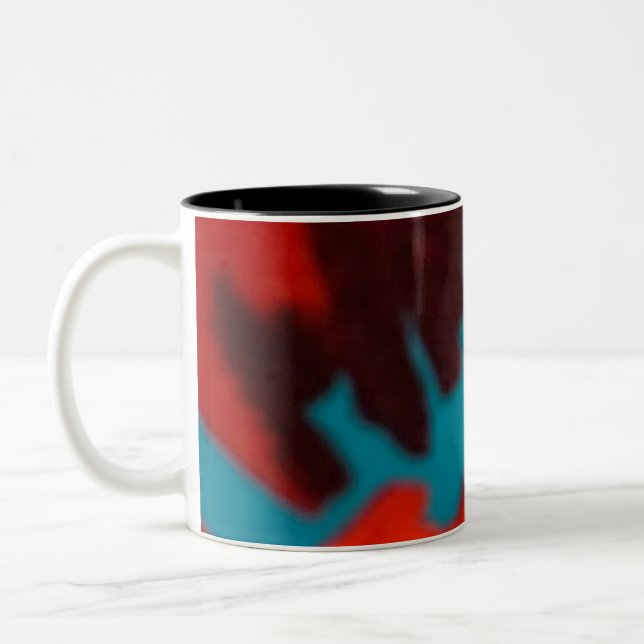 Caneca De Café Em Dois Tons Um abstrato de tecido (Esquerda)