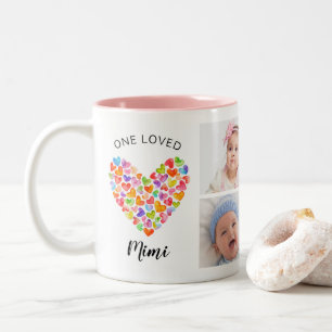 Caneca De Café Em Dois Tons Um Amado Mimi Quatro Colagem de Fotos