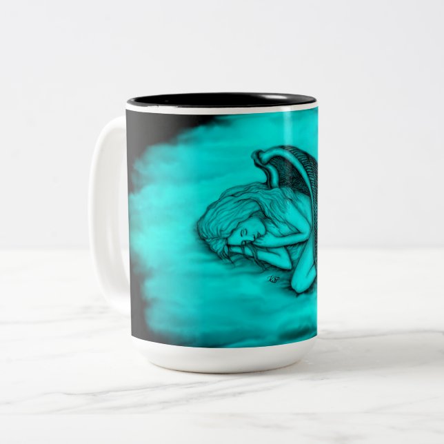 Caneca De Café Em Dois Tons Um Anjo Dormindo (Frente Esquerda)