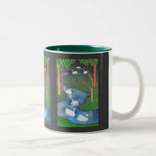 Caneca De Café Em Dois Tons Um bando de sete pântanos-a-natação