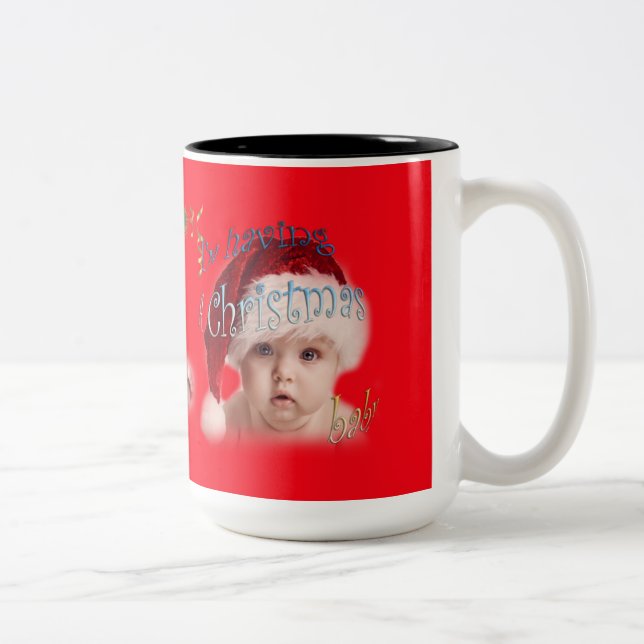 Caneca De Café Em Dois Tons Um bebê de Natal (Direita)