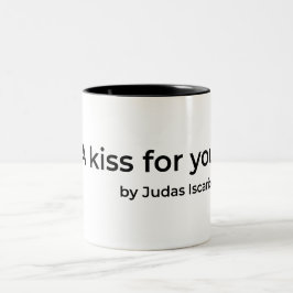 Caneca De Café Em Dois Tons Um beijo para você por Judas