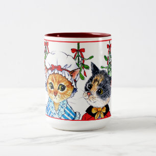Caneca De Café Em Dois Tons Um beijo sob o visco
