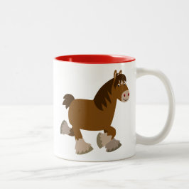 Caneca De Café Em Dois Tons Um belo cartoon de trote xeria mug de cavalo