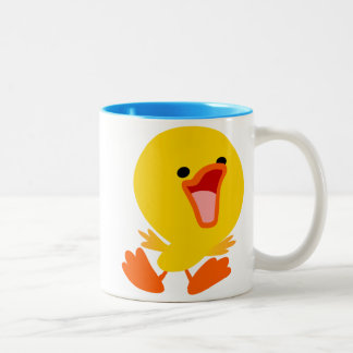 Caneca De Café Em Dois Tons Um belo desenho animado, cambaleando