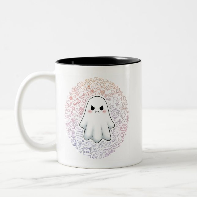 Caneca De Café Em Dois Tons Um Burst de Joy Doodle (Esquerda)