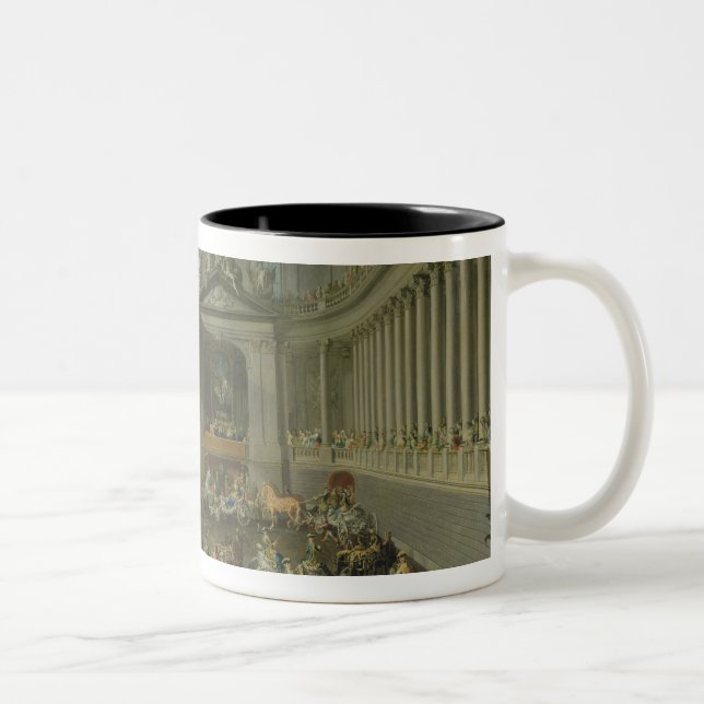 Caneca De Café Em Dois Tons Um Cavalcade na escola de equitação do inverno (Direita)